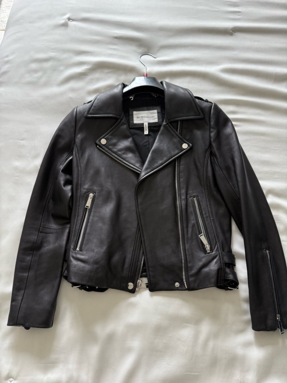 BCBGeneration Black Label Leather Trim Jacket